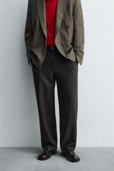 100% WOOL PLEATED TROUSERS LIMITED EDITION - Anthracite grey by Zara - Image 1