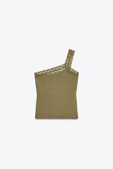 ASYMMETRIC KNIT TOP - Green by Zara - Image 4