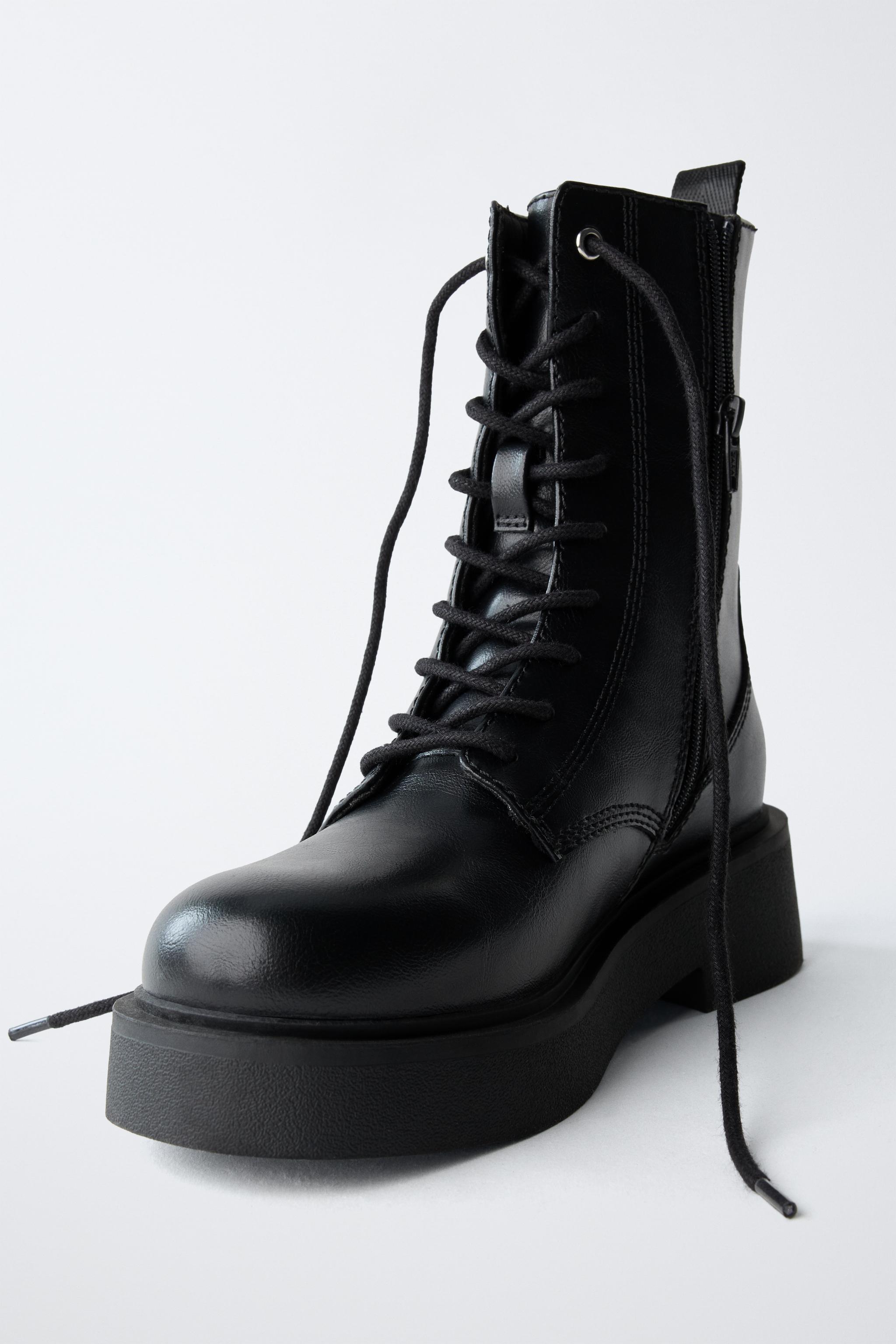 LACED BOOTS - Black | ZARA United States