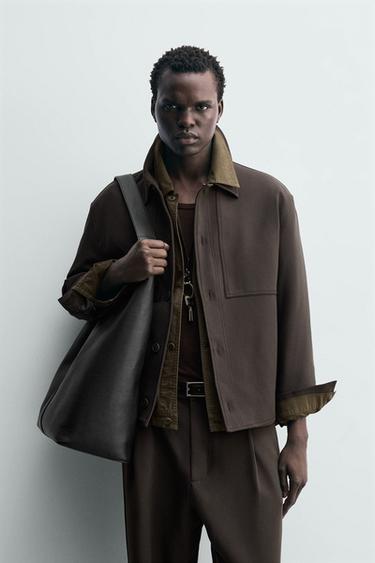 CAMISA AMPLA BOXY FIT - Marrom da Zara