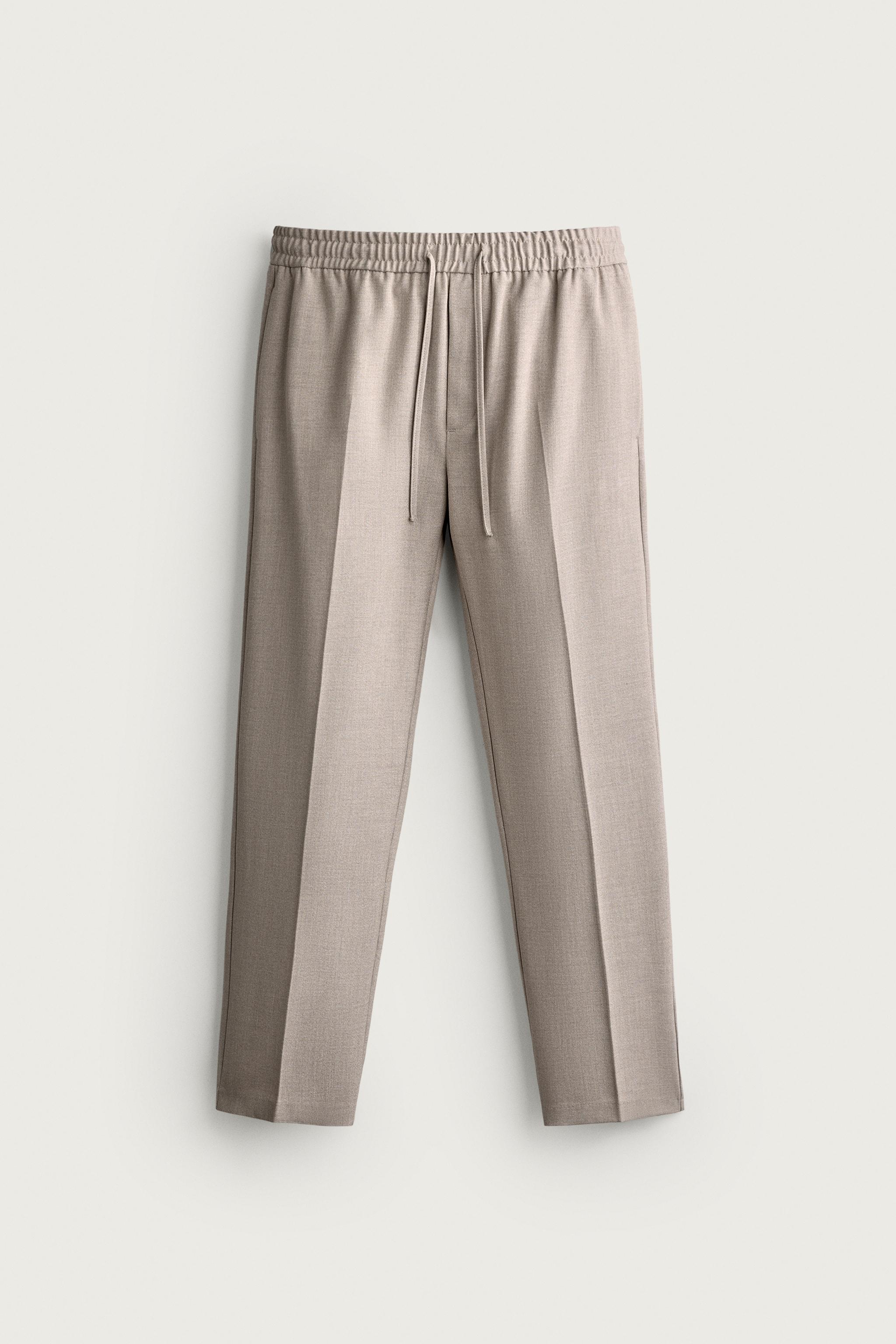 COMFORT JOGGER WAIST PANTS — Beige marl