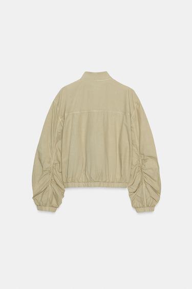 BLOUSON POPELINE EFFET DÉLAVÉ - Marron clair de Zara - Image 5