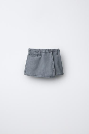 JUPE-SHORT EN JEAN - Gris de Zara