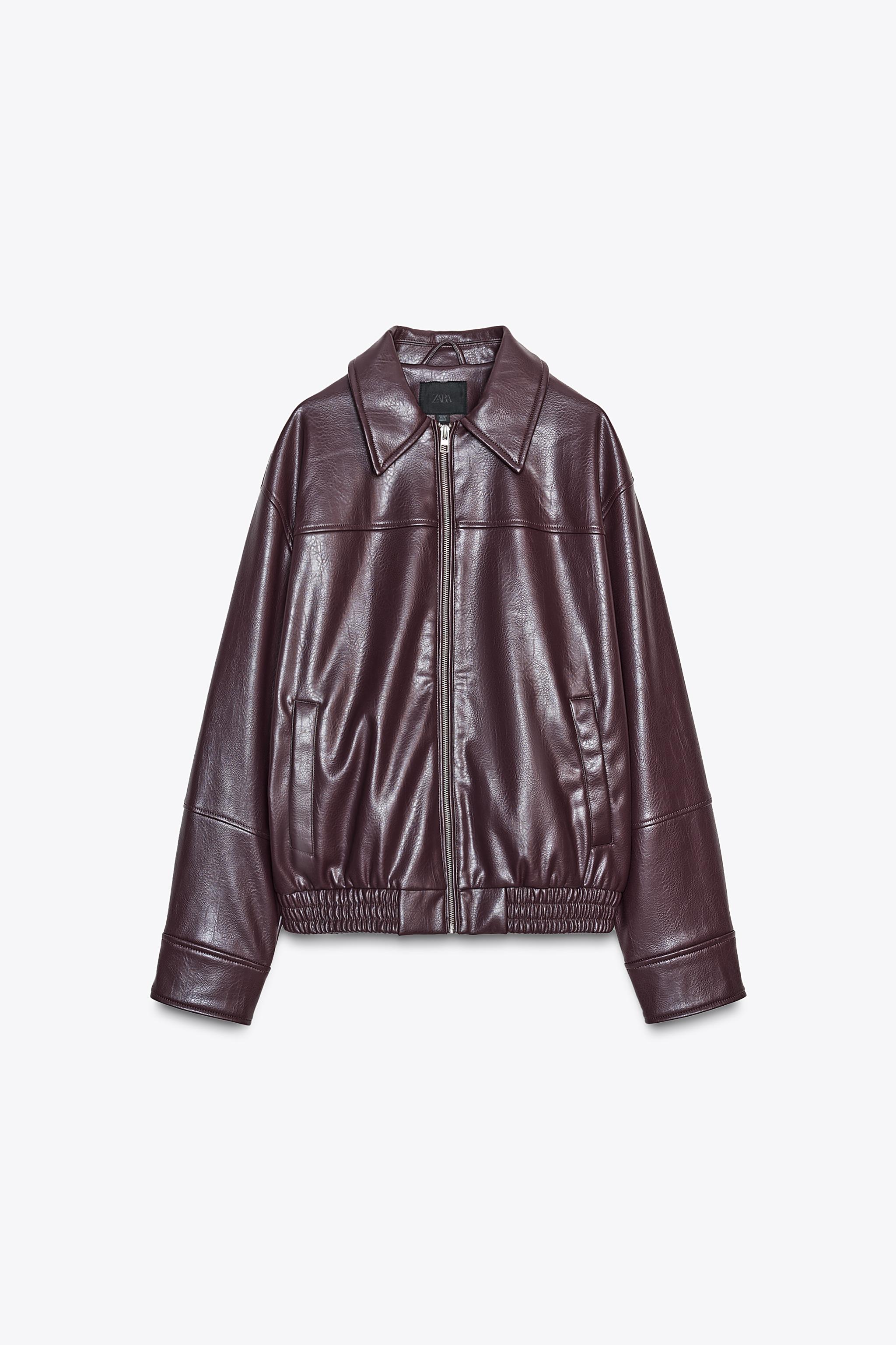 FAUX LEATHER JACKET - Burgundy | ZARA South Africa