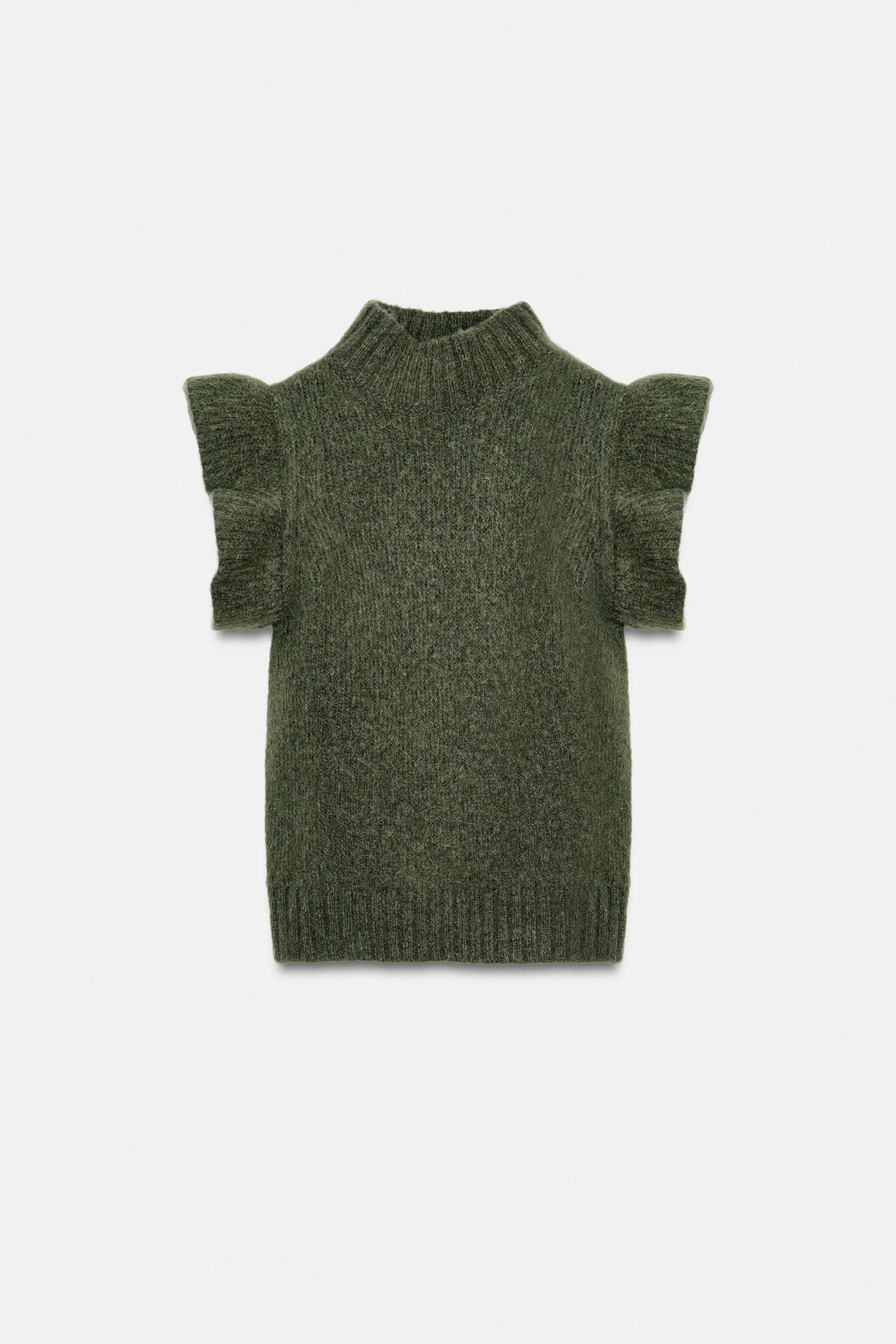 WOOL VEST WITH RUFFLES