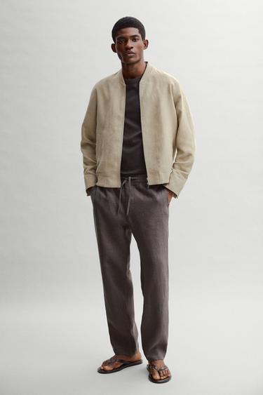 Zara Linen bomber jacket - Beige