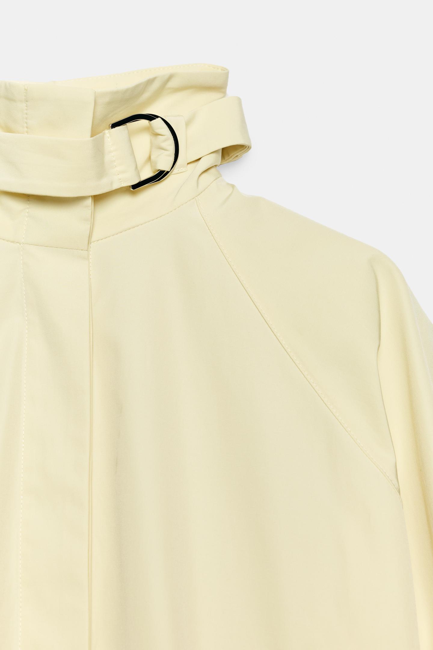 Женская рубашка Zara Buckled Poplin, цвет: Светлый жёлтый — фото 8