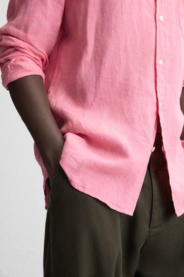 100% LINEN SHIRT - Strawberry by Zara - Image 4