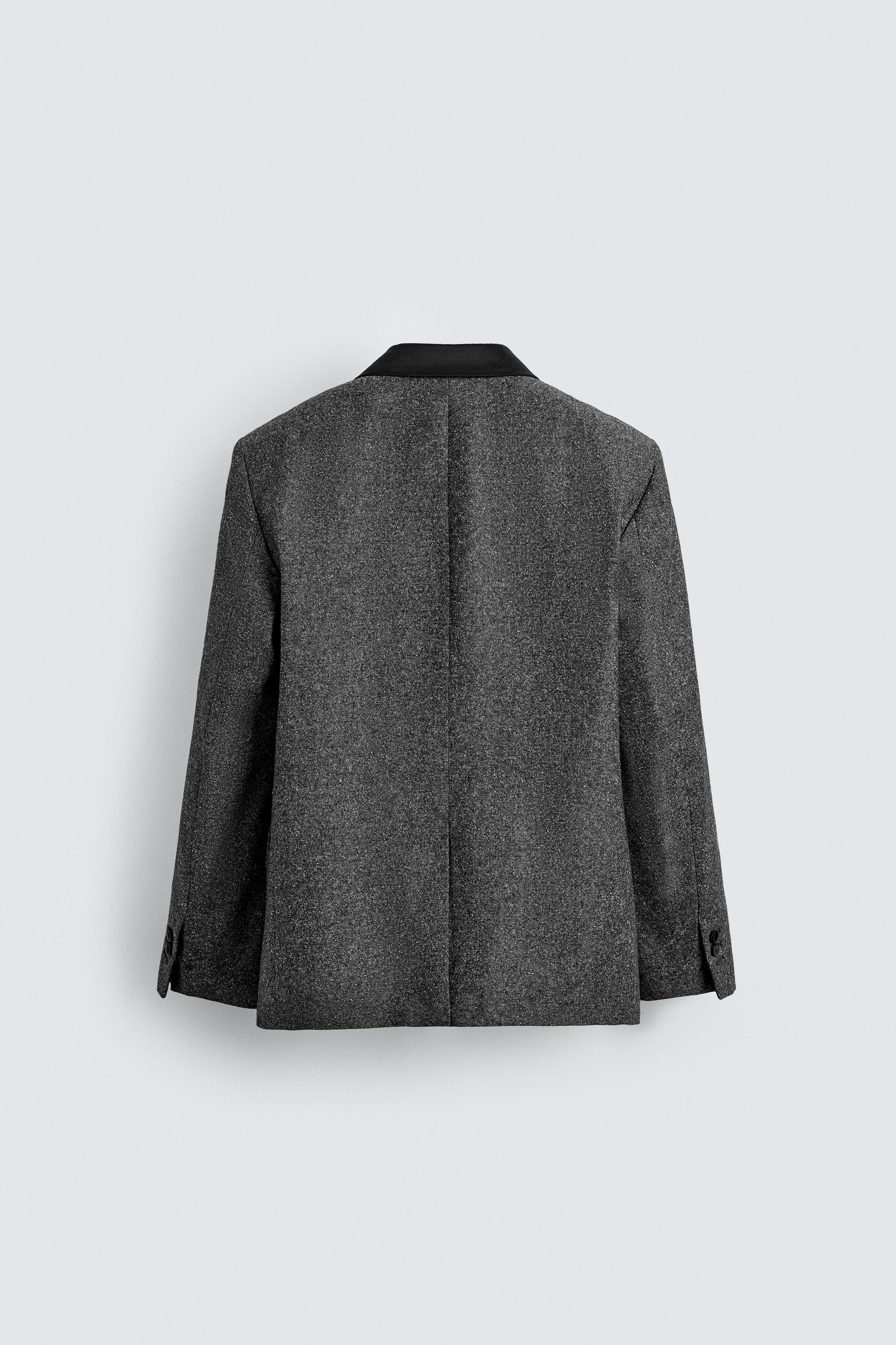 BLAZER CROISÉE STRUCTURÉE À CONTRASTE