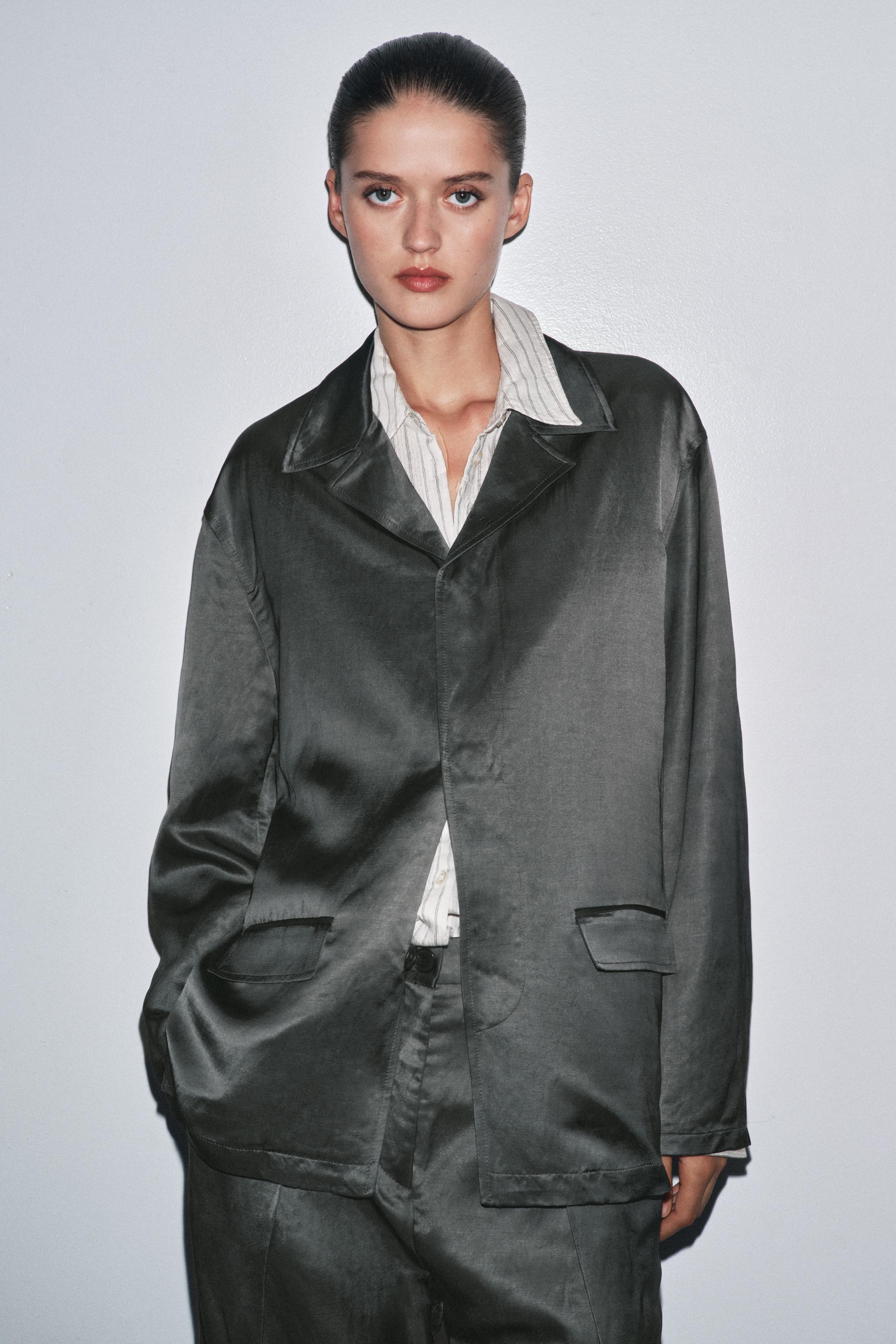 BLAZER SATINÉE AVEC LIN ZW COLLECTION