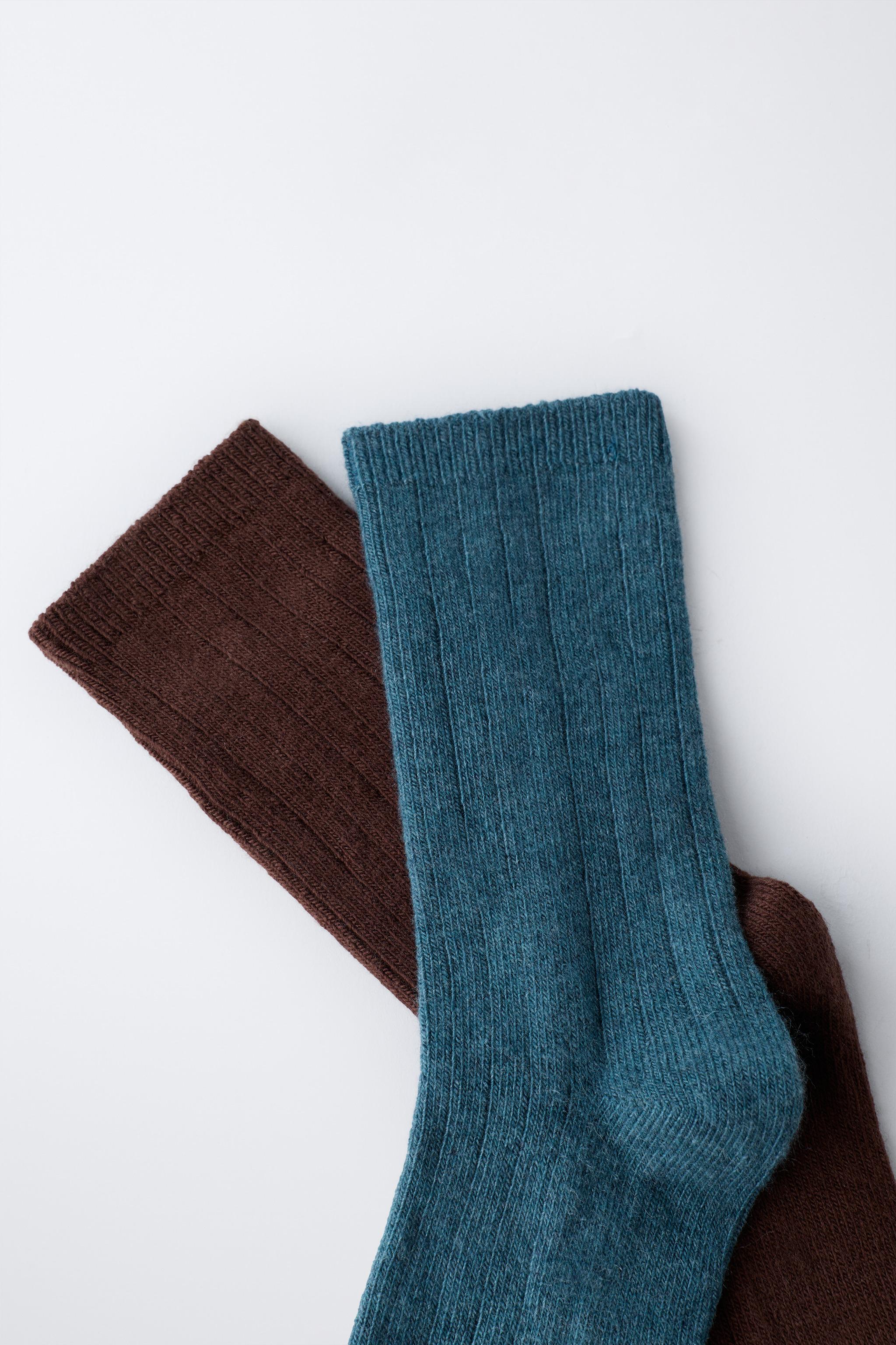 LOT DE DEUX CHAUSSETTES MONTANTES CANNELÉES