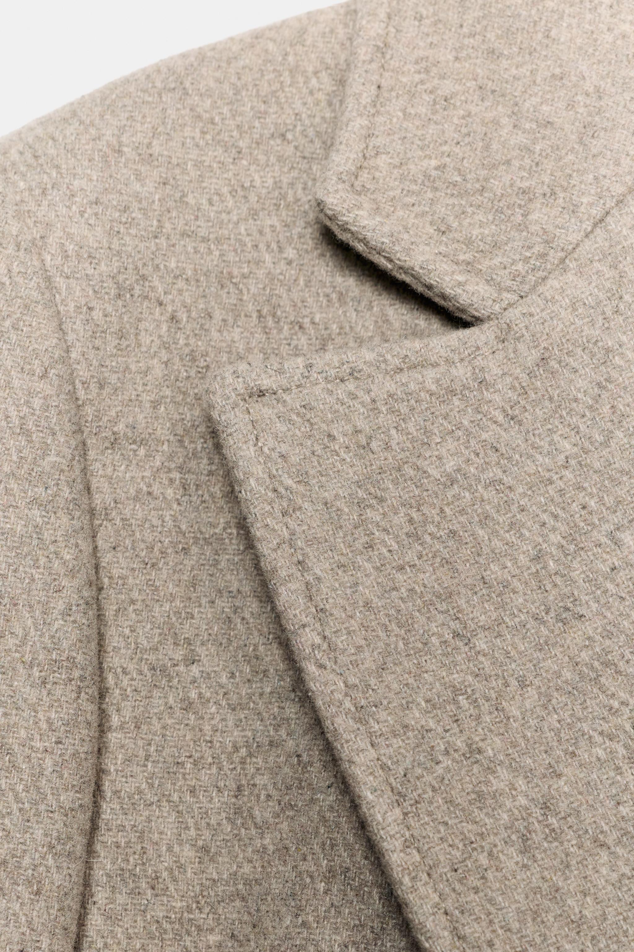 ZW COLLECTION WOOL FAUX FUR COLLAR COAT