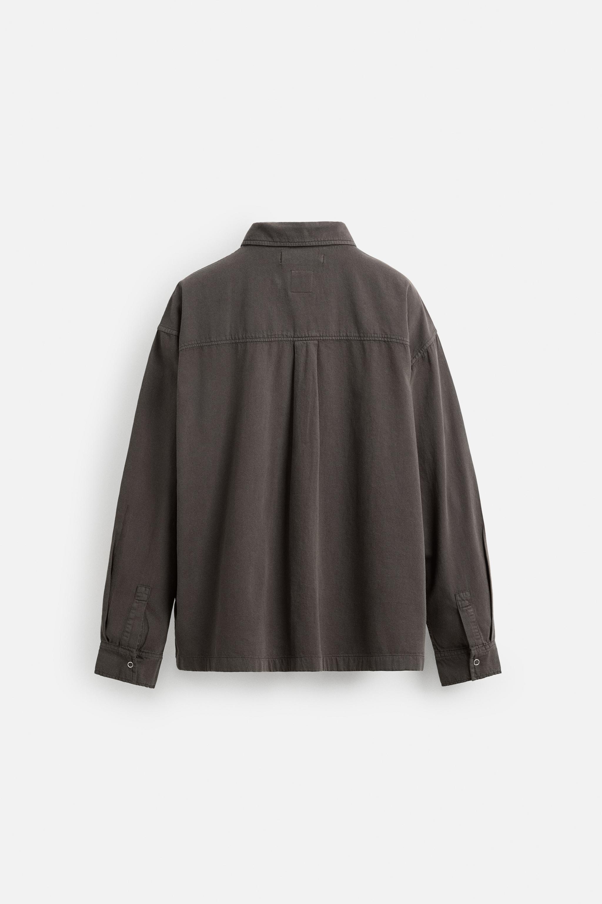 LIGHTWEIGHT DENIM SHIRT - Dark brown | ZARA United States LIGHTWEIGHT DENIM SHIRT - Dark brown | ZARA United States