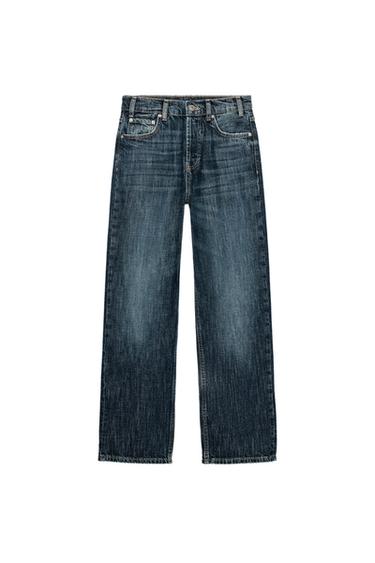 ZW COLLECTION STRAIGHT-LEG MID-WAIST JEANS - Blue by Zara