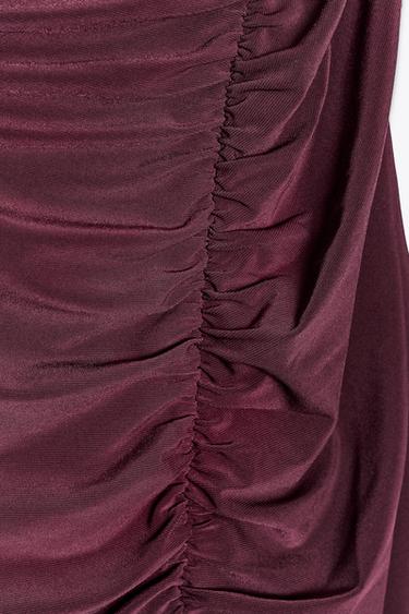 DRAPED OPEN-BACK DRESS - Burgundy by Zara - Image 7