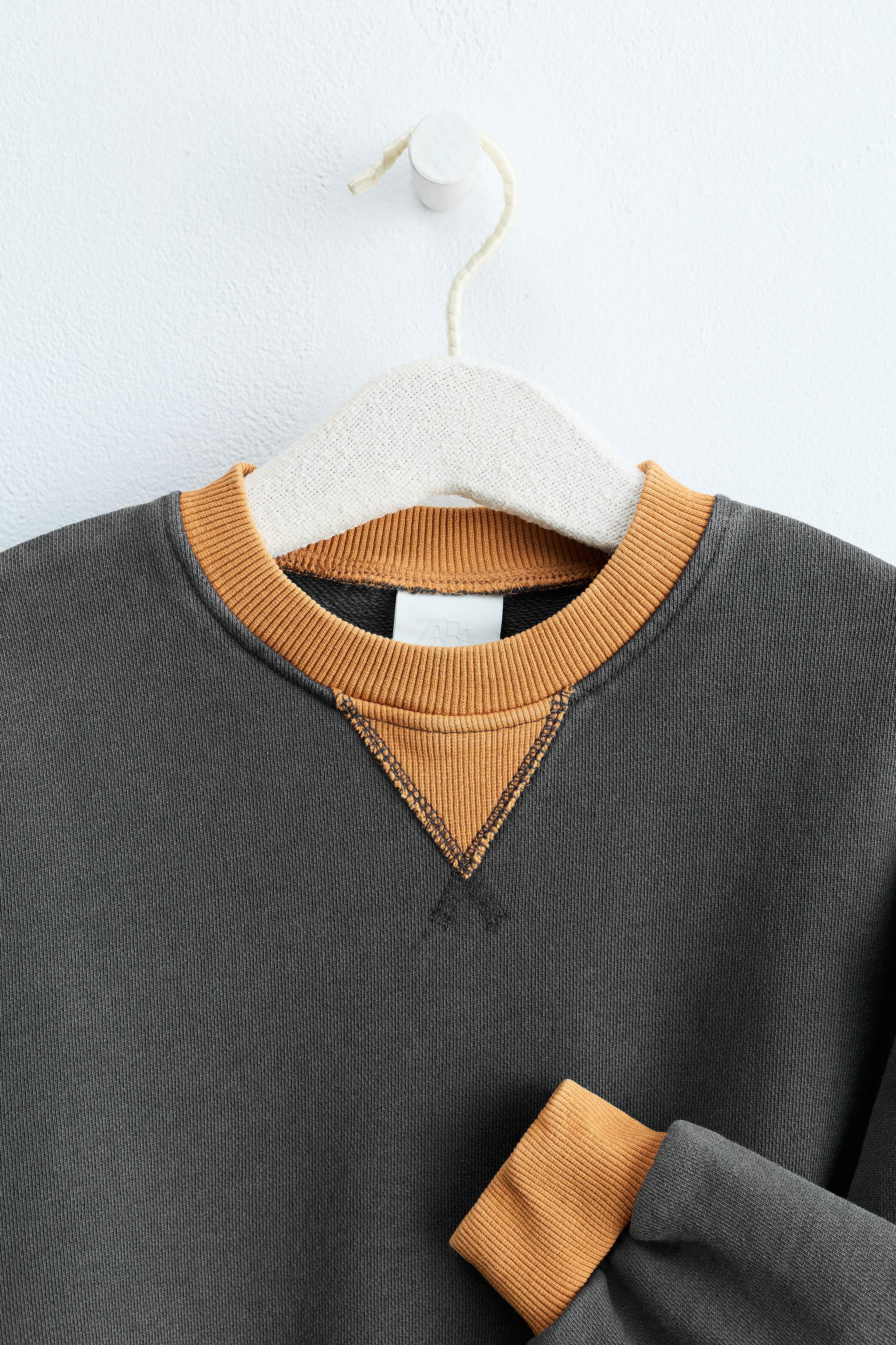 ZARA TIMELESS - SWEAT UNIE CONTRASTE