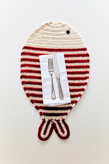 SET DE TABLE POISSON CROCHET - Rouge de Zara