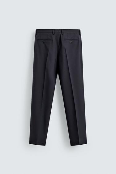 100% WOOL SUIT TROUSERS - Navy blue by Zara - Image 4
