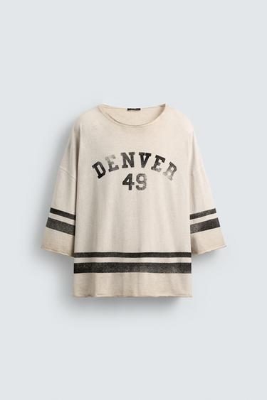 T-SHIRT COUPE BOXY EFFET DÉLAVÉ VINTAGE - Écru de Zara - Image 6