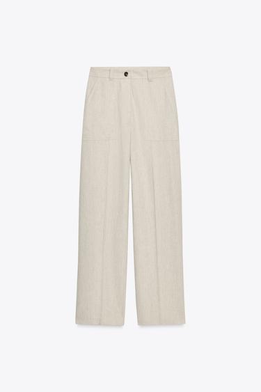 PANTALÓN RECTO PESPUNTES - Arena de Zara