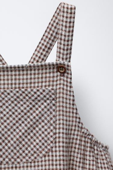 CHECK ROMPER - Brown / Ecru by Zara - Image 2