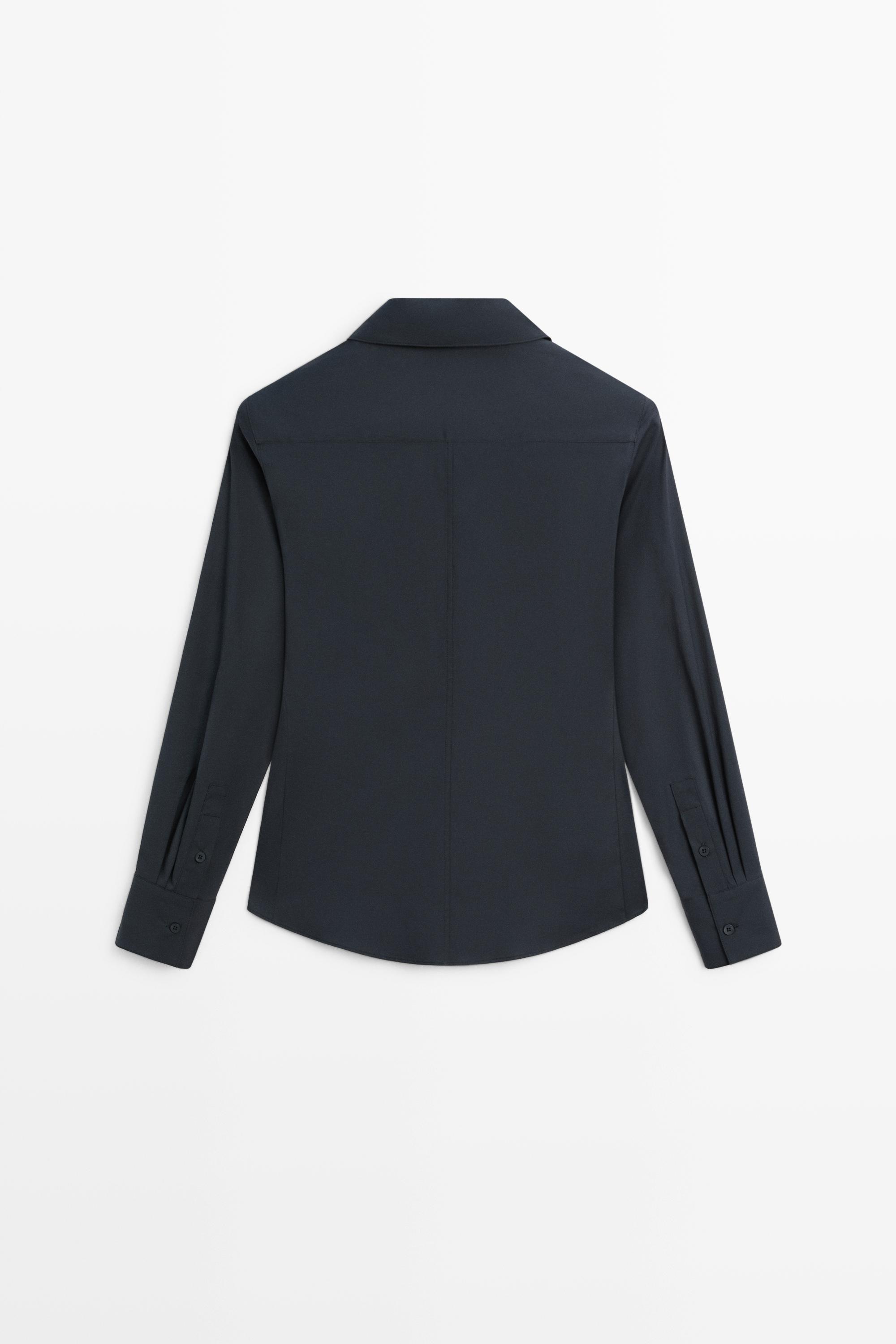 Cotton blend poplin shirt