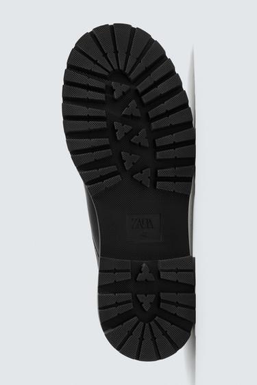 LEATHER DERBY SHOES - Black by Zara - Image 3