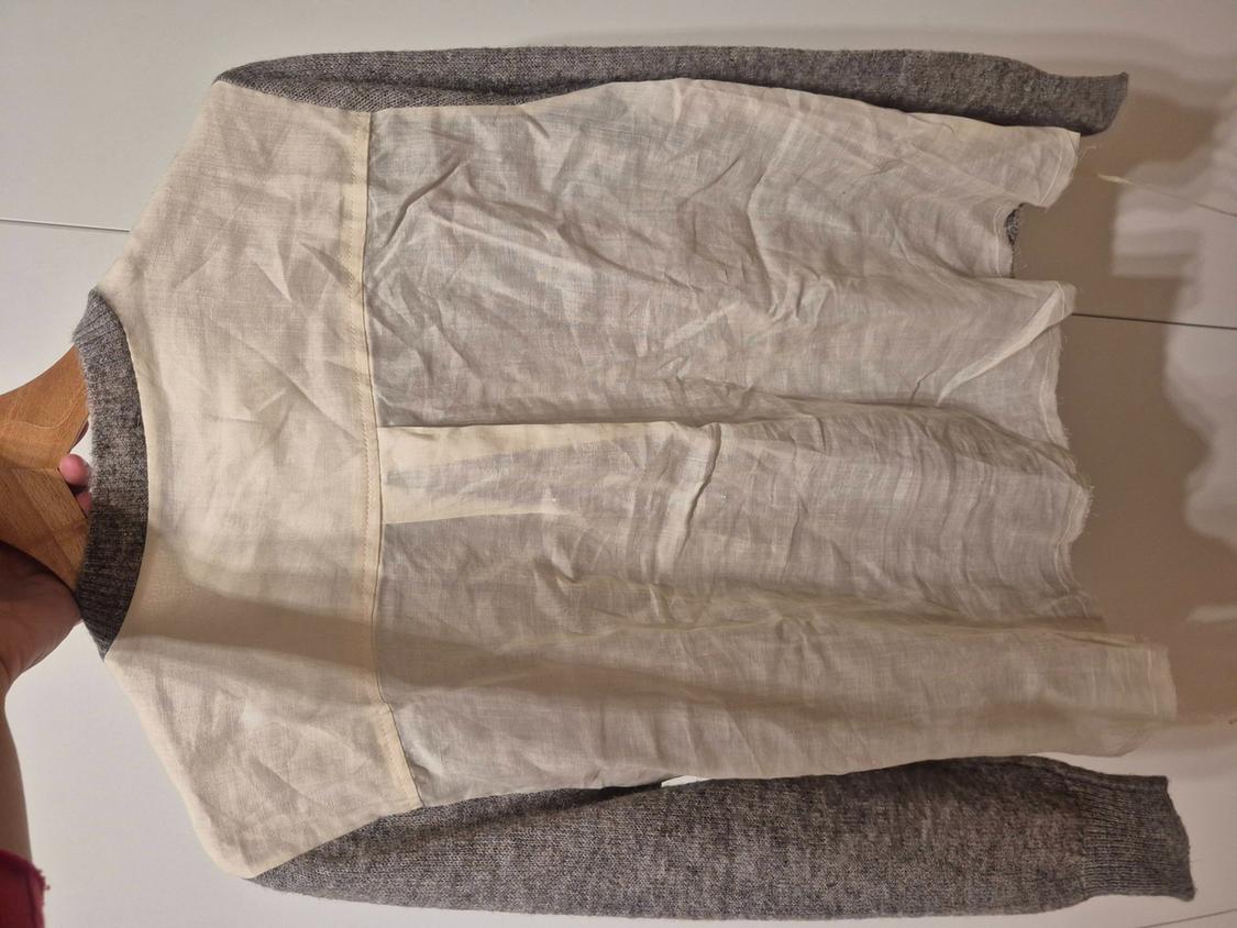 CONTRAST KNIT CARDIGAN WITH BELT - Image 3