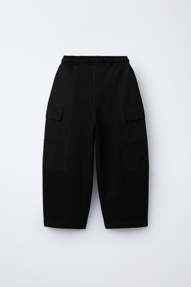 TROUSERS WITH LABEL DETAIL - Black by Zara - Image 1