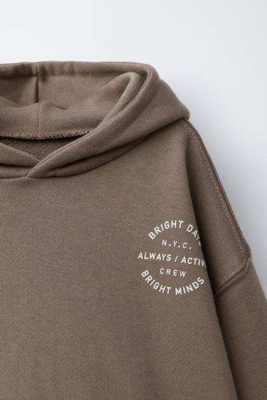 TEXT SWEATSHIRT AND JOGGER TROUSERS JOGGING SET - Light brown by Zara - Image 2