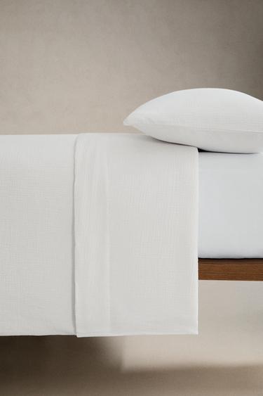 MUSLIN FITTED SHEET - White by Zara - Image 2