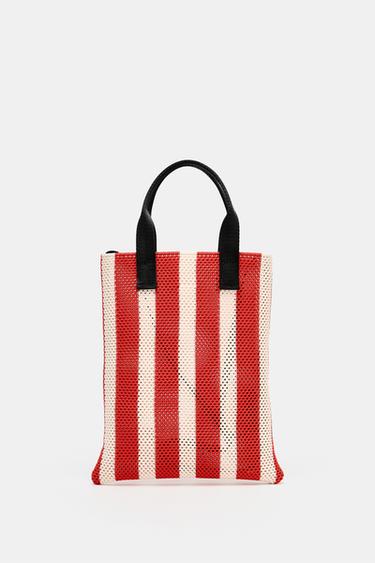 MALA MINI TOTE BAG EFEITO VAZADO - Vermelho da Zara