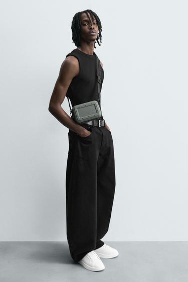 Zara BOX CROSSBODY BAG - Khaki Green - Image 0