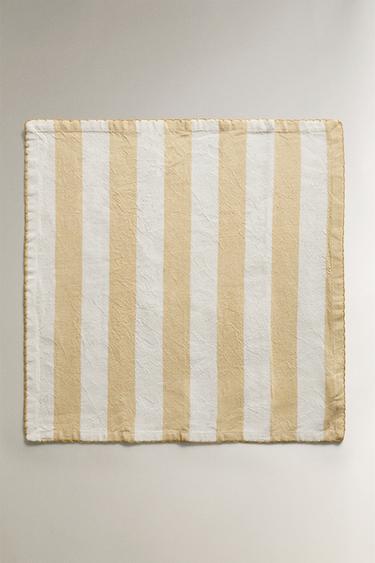 PACK OF DYED THREAD STRIPED NAPKINS (PACK OF 2) - Yellow by Zara - Image 1