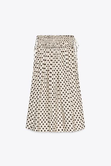 JUPE MIDI À POIS ZW COLLECTION - Écru de Zara - Image 7