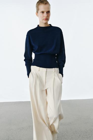 WIDE WAIST KNIT JUMPER - Ink blue by Zara