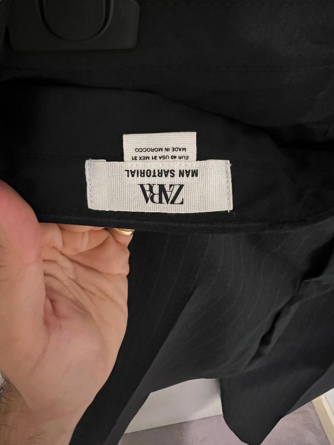 100% WOOL PINSTRIPE SUIT TROUSERS - Image 6