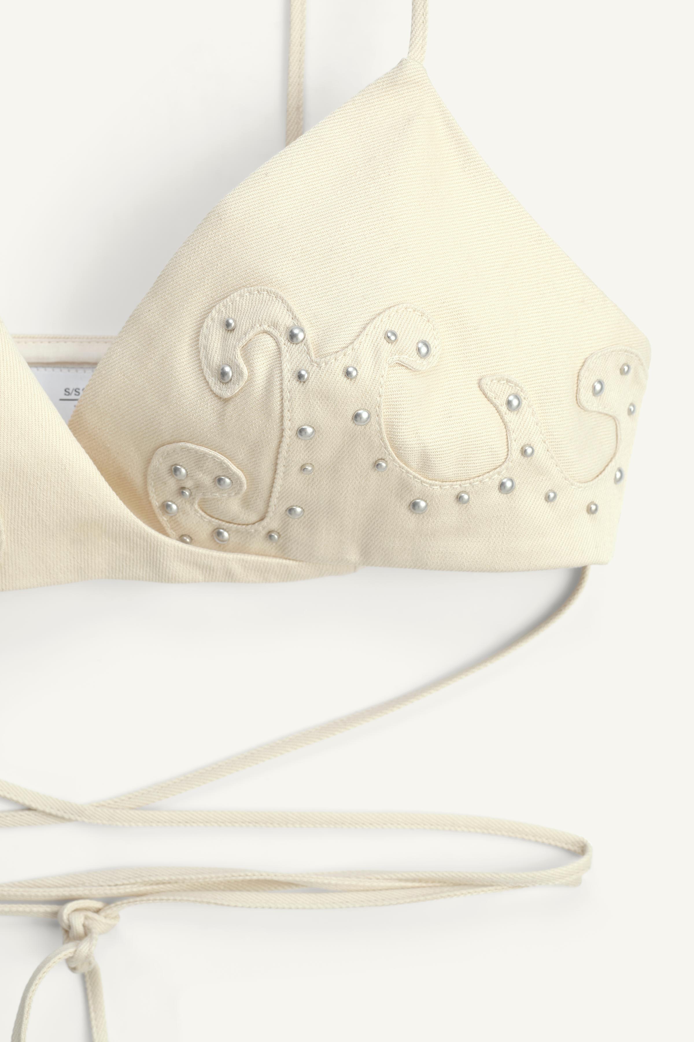 LIMITED EDITION STUDDED TOP - Beige | ZARA United States