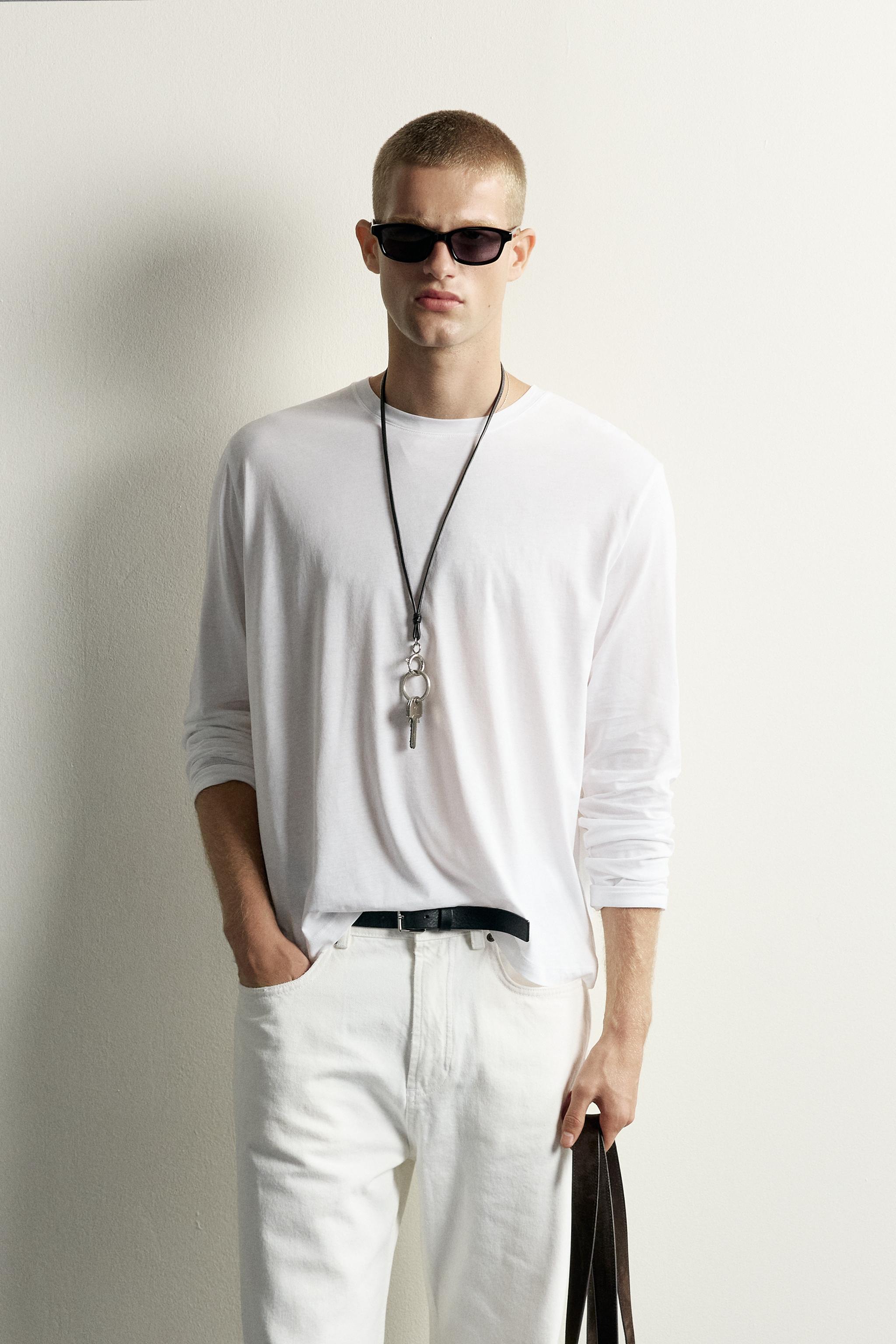 RELAXED FIT LONG SLEEVE T-SHIRT — White