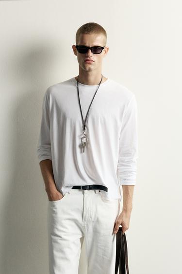Zara SUPIMA® LONG SLEEVE T-SHIRT - White