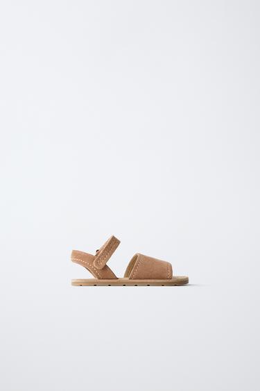 Zara LEATHER SANDALS - Brown - Image 0