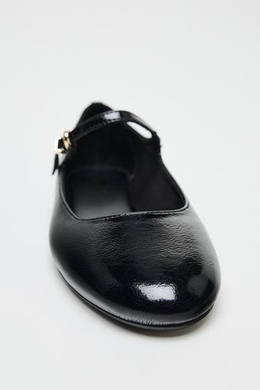 PATENT EFFECT BALLERINAS - Black by Zara - Image 2