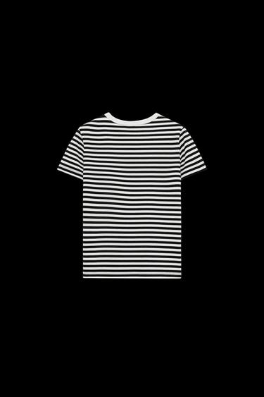 INTERLOCK-T-SHIRT MIT KURZEN ÄRMELN - Gestreift von Zara