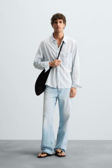 პერანგი სტრუქტურული ზოლიანი - Zara-ს striped