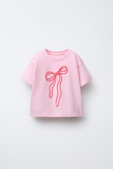 DRAWSTRING BOW T-SHIRT - Pink by Zara - Image 0