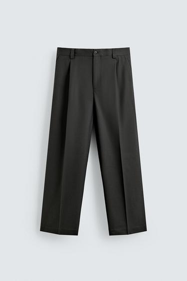 Zara WOOL BLEND SUIT PANTS - Dark gray