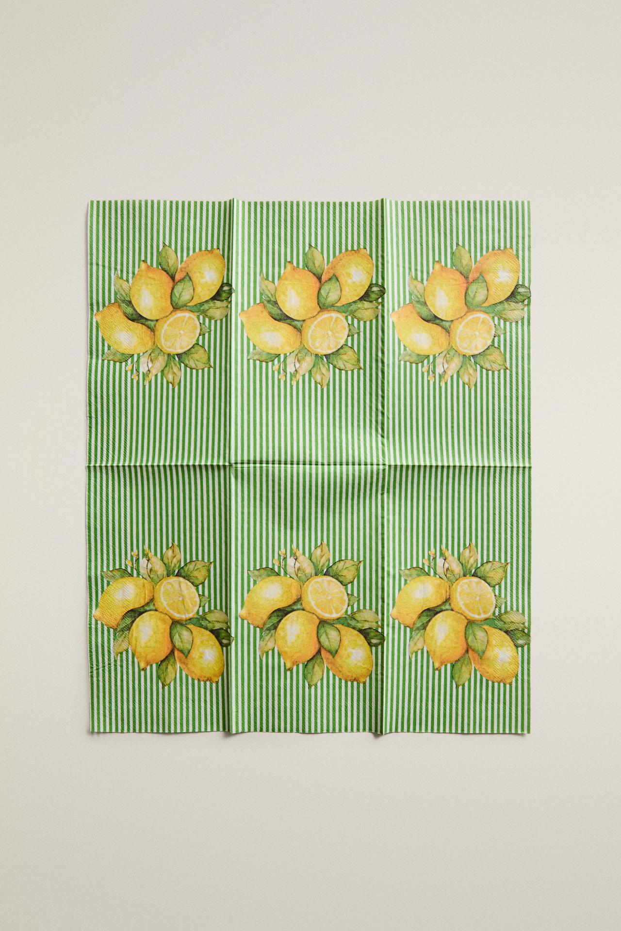 LEMON PAPER NAPKINS PACK (PACK OF 30) — Yellow