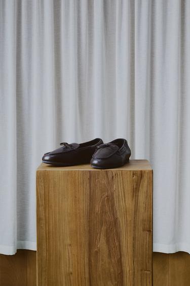 AARON LEVINE X ZARA LEATHER PENNY LOAFERS - Brown by Zara