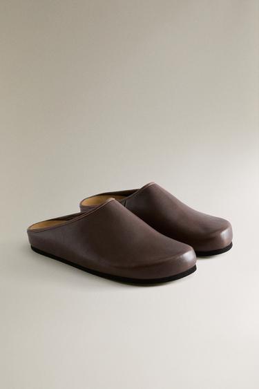 SABOT CUIR MINIMALISTE - Marron chocolat de Zara - Image 1