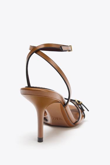 STRAPPY HEELED SANDALS - Brown by Zara - Image 4